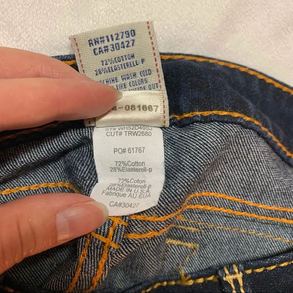 True Religion Dark Indigo Flare Jeans - Picture 11 of 14